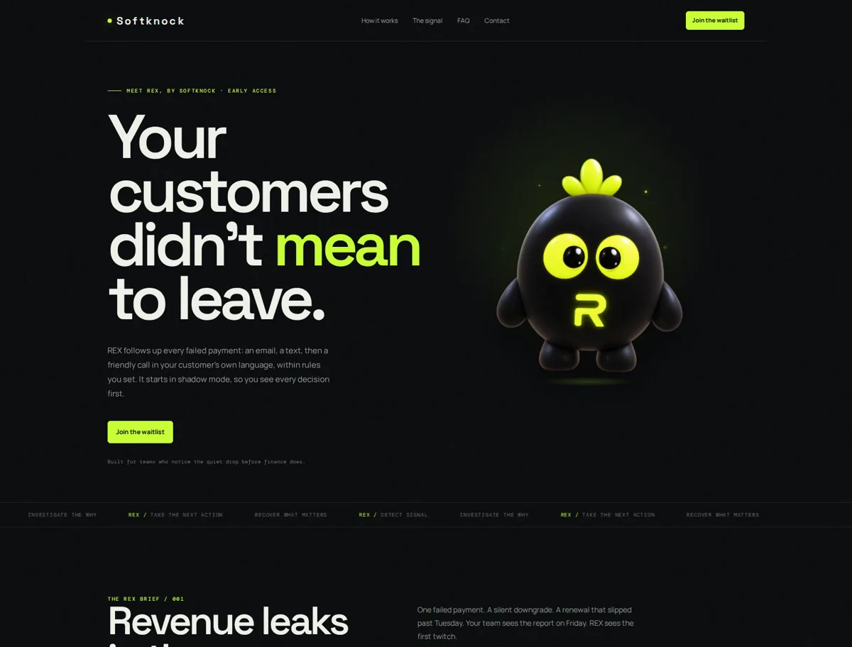 REX by Softknock website